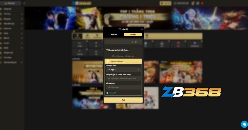Hướng Dẫn Rút Tiền ZB368 Về Ngân Hàng An Toàn Chỉ Trong 5 Phút